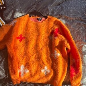 Boohoo Orange Patterned Sweater